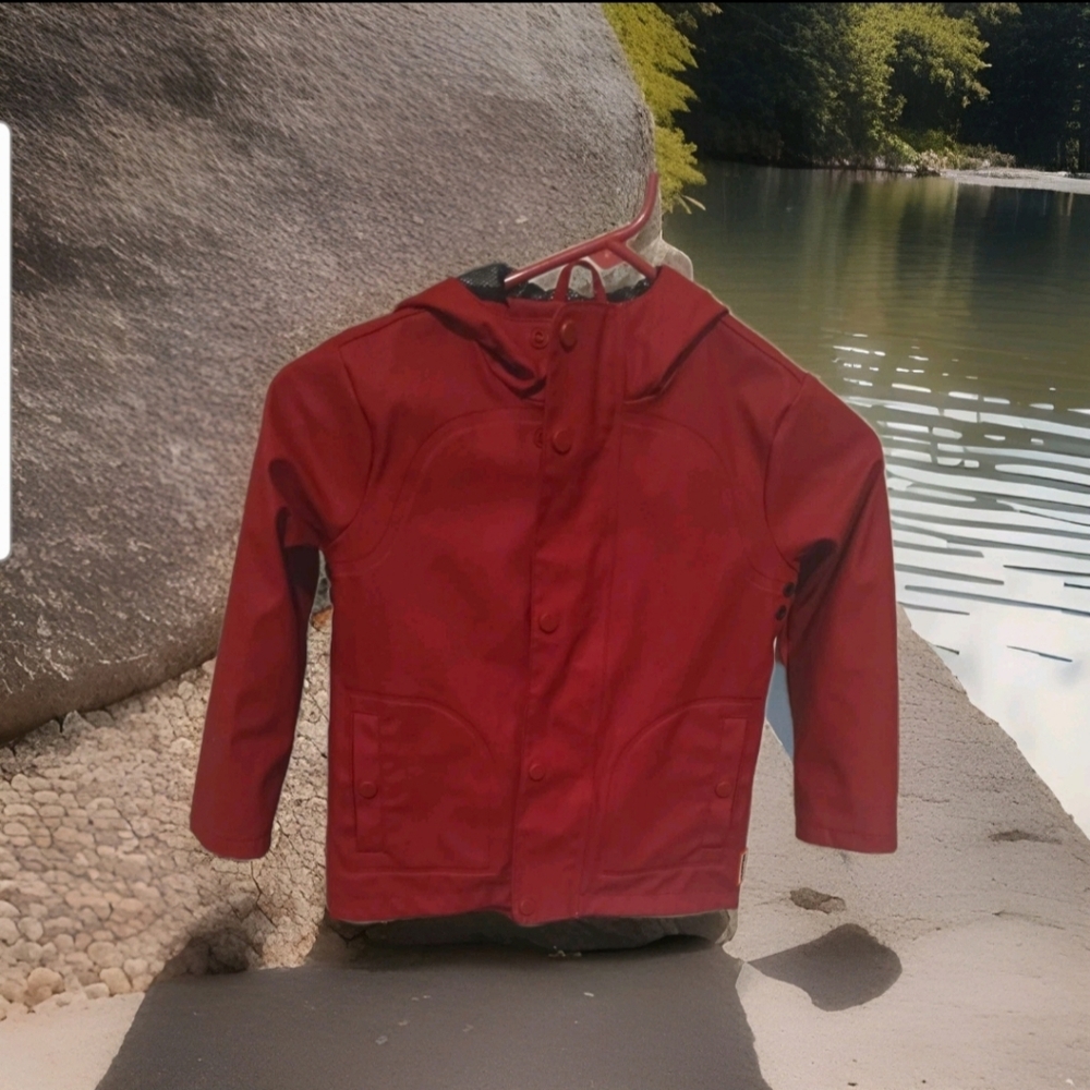 Pre-owned Kids Hunter Orginal Red Rain Jacket Sz 5-6 Yrs